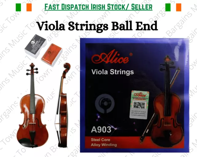 Viola Strings Ball End Viola Kit Rosin Strings Steel String Nickel Alloy Wound