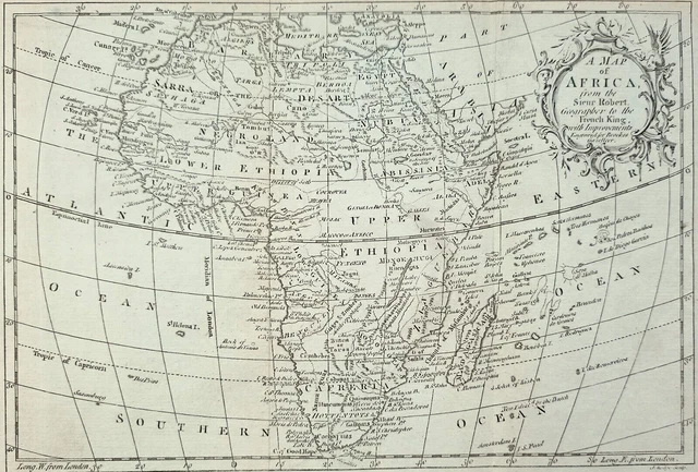 1782 ANTIKE KARTE Von Afrika 18. Jahrhundert Von Robert Vaugondy
