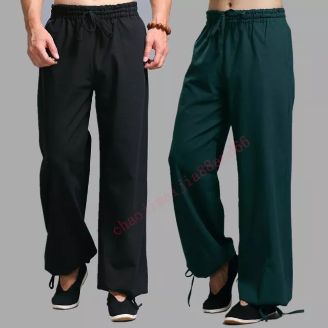 New 100% Cotton Kung Fu Tai chi Wu shu Martial Arts Combat Trousers Casual Pants