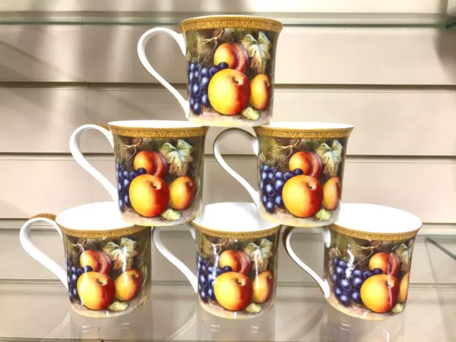 Royal Worcester Set di 6 tazze da caffè ossa fini Cina tè alla frutta caffè regalo ideale