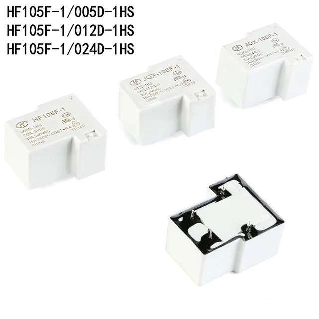 Relés Hongfa 5V/12V/24V/48V - Modelos JQX/HF115F - Para Electrónica Y Potencia - ¡Variedad De Voltajes!