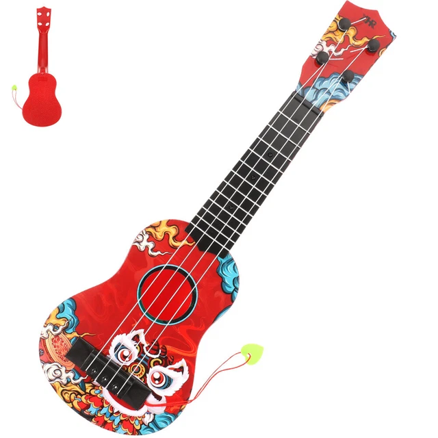 Guitarra pequeña de juguete de aprendizaje musical temprano espacio ukelele para niños