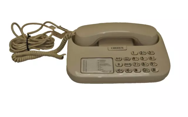 Téléphone bakélite ancien ivoire à touche PTT Chorus vintage filaire