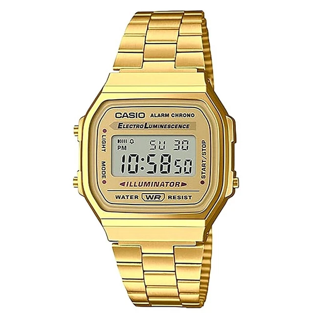 Orologio Casio Digitale Uomo Vintage Oro da Donna Acciaio Illuminator Sveglia