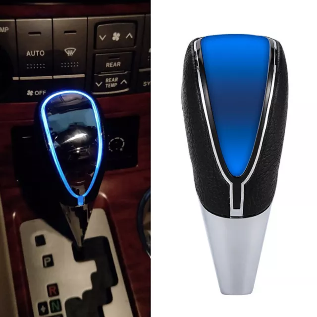 Car Auto Gear Shift Knob Blue LED Light Color Touch Activated Sensor USB Charge
