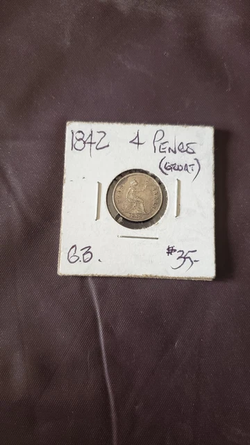 1842 Great Britain Guiana Queen Victoria 4 / Four Pence Coin