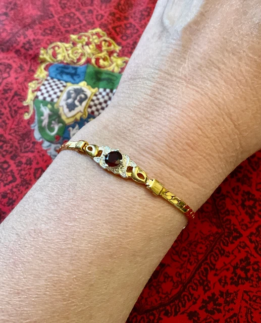 Bracelet Ted Lapidus Paris Plaqué Or - Signé - Designer Français - Occasion