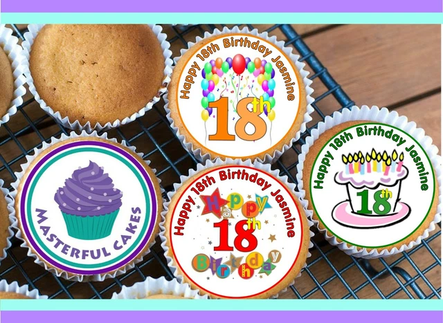 24 Personalized 2nd Birthday Edible Rice Paper Cupcake Toppers – Customizable For Girls