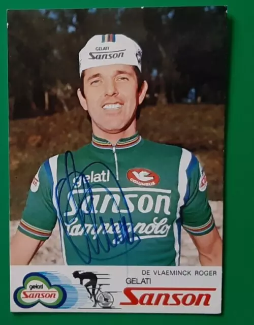 CYCLISME carte cycliste ROGER DE VLAEMINCK équipe SANSON 1978 Signée