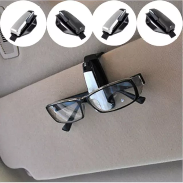 2er Pack Brillenhalter für Autovisier, Sonnenbrille Brillenhalterung mit  Ticketkartenclip für Auto (schwarz)