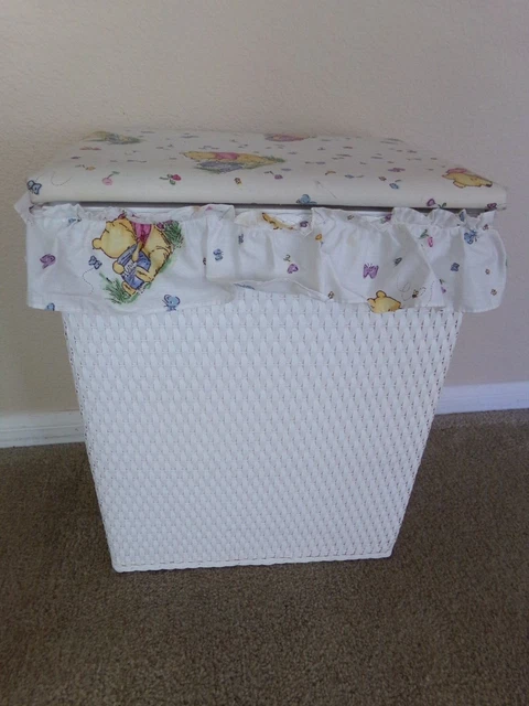 Badger Disney Classic Winnie The Pooh Wicker Vinyl Clothes Hamper/Laundry Basket