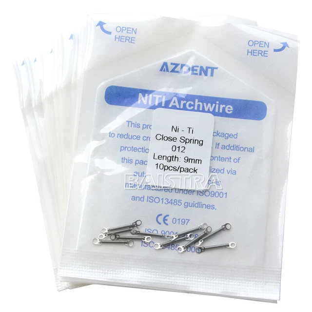 AZDENT Dental Orthodontic Closed Coil Spring 0.012" 9mm 10pcs/pack