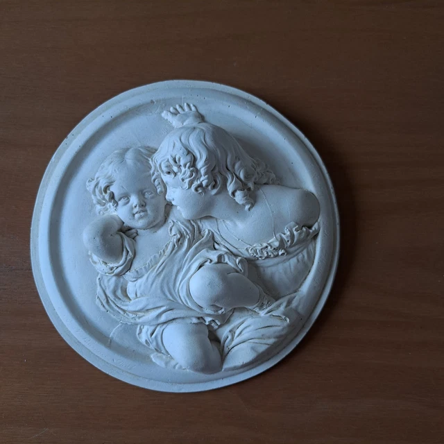 Bas-relief Ange Chérubin En Staff (plâtre Renforcé) – 59x49cm – Neuf