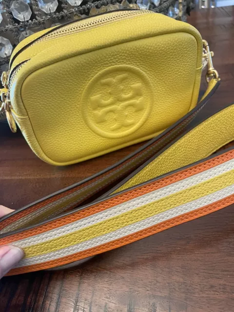 Tory Burch Bombe Bag /shoulder. Yellow / Stripe  Leather strap  Small/crossbody