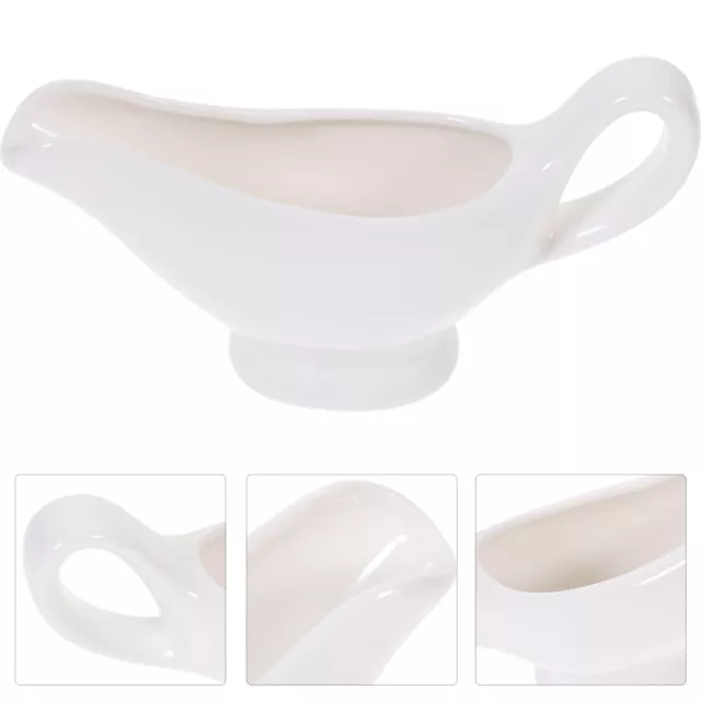 Elegant Ceramic Gravy Boat with Saucer - Perfect for Creamer and Syrup