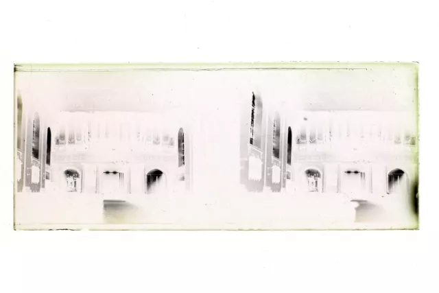 France Eglise Orgue Photo Stereo L15n11 Plaque de verre Vintage NEGATIF