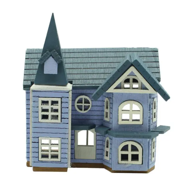 DIY Dolls House Decor with Accessories and Furniture Miniature - Blue House