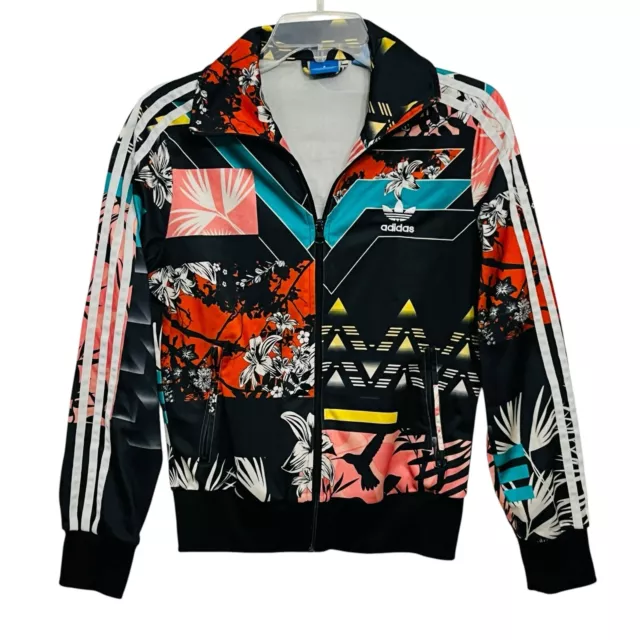 Adidas originals floral three stripe track jacket deals