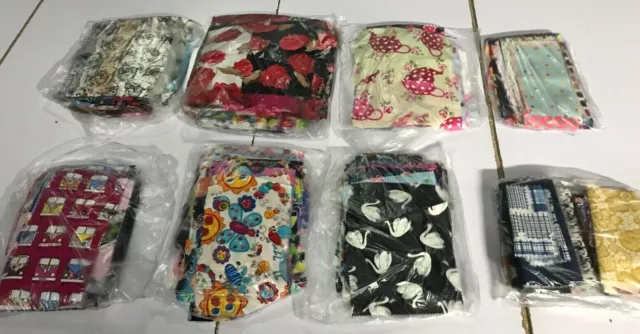 Printed Cotton Fabric Sample Size Remnants : Selection Of 8 Different Themes :