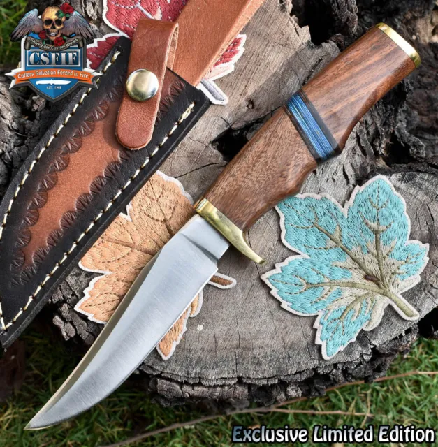 CSFIF Handmade Hunting Skinner Knife D2 Tool Steel Walnut Wood Hunting