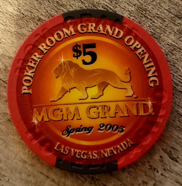 $5 MGM 2005 Grand Opening Poker Room Casino Chip - Las Vegas, Nevada