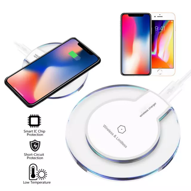 Qi Wireless Charger Charging Pad For iPhone 15 Pro Max 14 13 Samsung S24 S23 S22 2