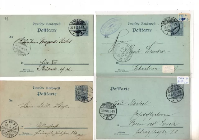 Deutsches Reich , Sammlungsauflösung 4-Karten,Germania, 2 Pf. ,Gestempelt