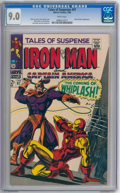 Tales of Suspense 97 CGC Graded 9.0 VF/NM White 1st Whiplash Marvel Comics 1968