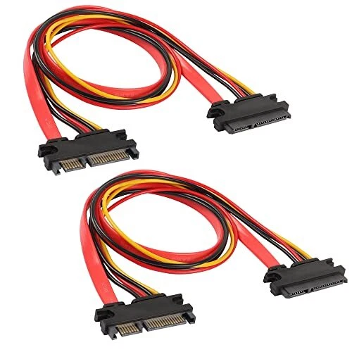MEIRIYFA 22Pin SATA Power Extension Cable 2Pack SATA 22Pin 7+15 Male to Femal...