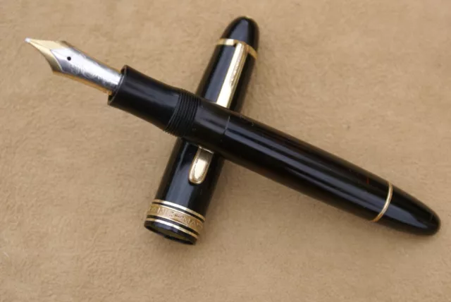 ULTRA RARE vintage stylo plume 14 kts MONTBLANC MASTERPIECE 146 noir de 1952