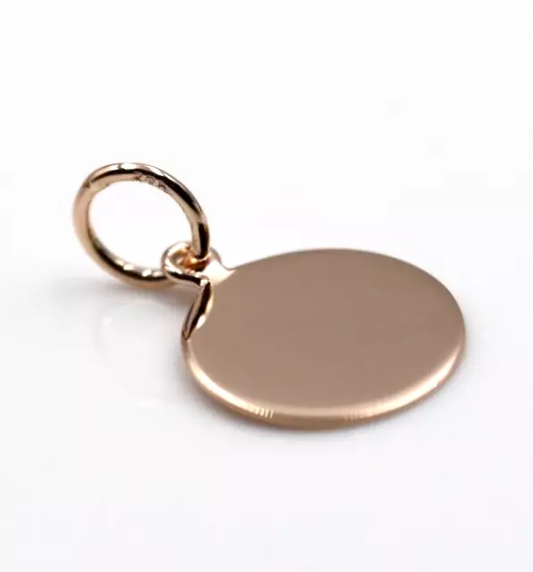 9ct 9k Genuine Solid Rose Gold 12mm disc round circle pendant -Free Express Post