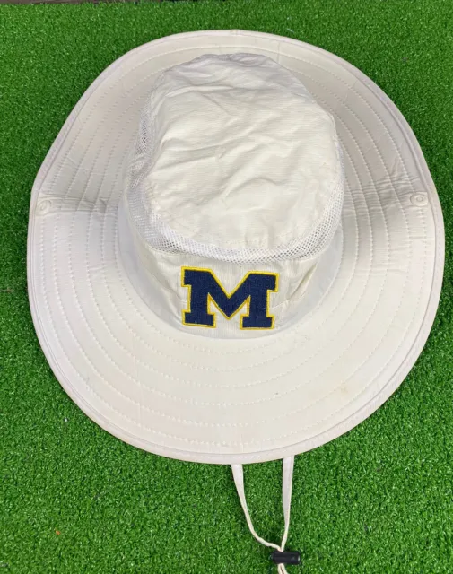 NCAA Michigan Wolverines Adidas Mens Cotton Safari Bucket Fishing Chinstrap Hat