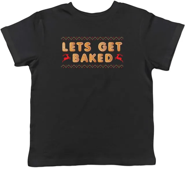 T-shirt Let's Get Baked Christmas bambini bambini ragazzi ragazze regalo