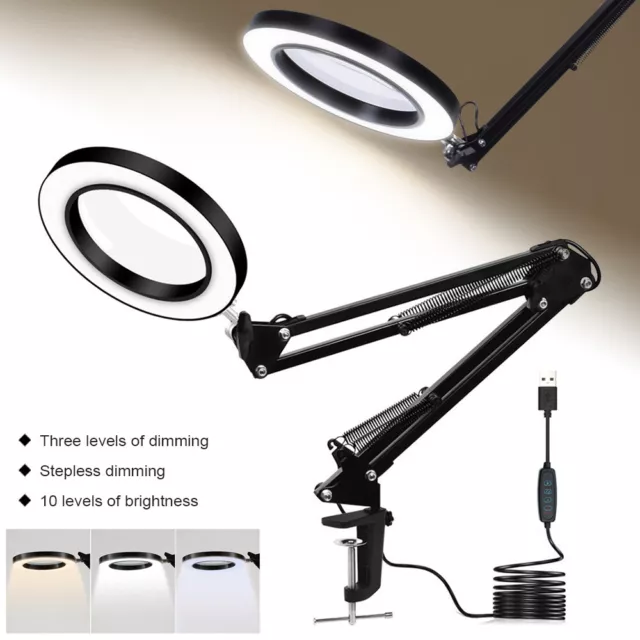 10X Magnifying Glass Light Jumbo Handheld Magnifier Large LED Illuminated  Lens