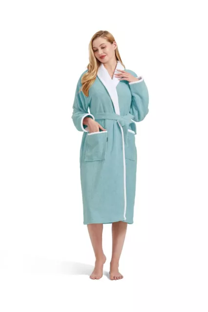 Peignoir pour homme et femme, peignoir de sauna, robe de chambre, 50% coton S-XL 2