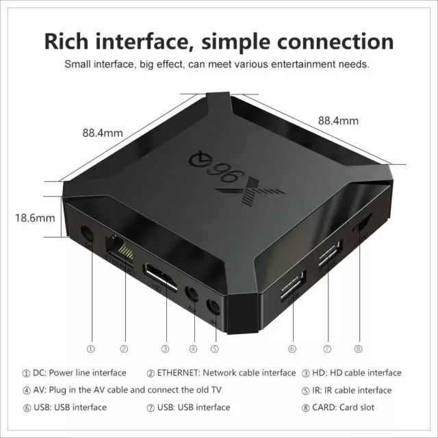 Smart Boxe, X96Q, TV  Android, 4K, HD,  2 Go/16 Go, Streaming Media Player 3