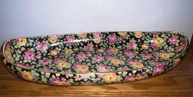 Vintage Royal Winton Grimwades England Beeston Chintz  Roses Oval Bowl Dish