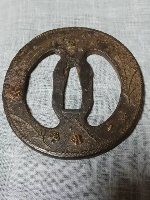 Japanese Large Tsuba Sword Guard Katana Samurai (Estate Sale)