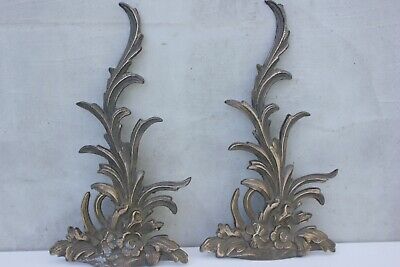 2 Vintage bronze Salvage Details Cast iron Art decoration Ornaments Wall or Door