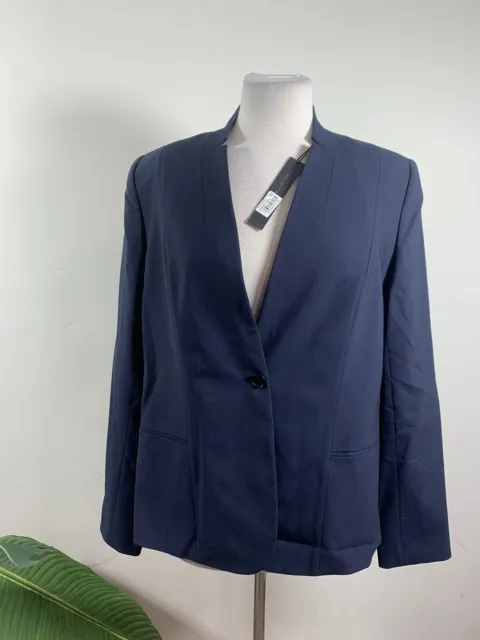 ELIE TAHARI SOLID BLUE WOMENS JACKET, Size 14