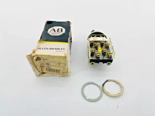 New Allen Bradley 800T-H2H Selector Switch 2 POS Maintained Black