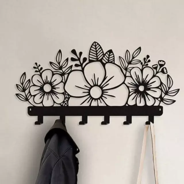 Flowers Wall mounted Coat Rack Wall Art Entryway Racks hooks Free Shipping