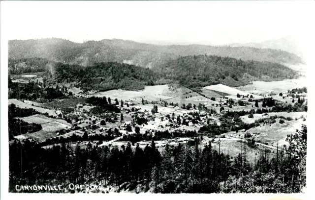 Rppc Canyonville Oregon Town Aerial View Douglas County Or Real Photo G5