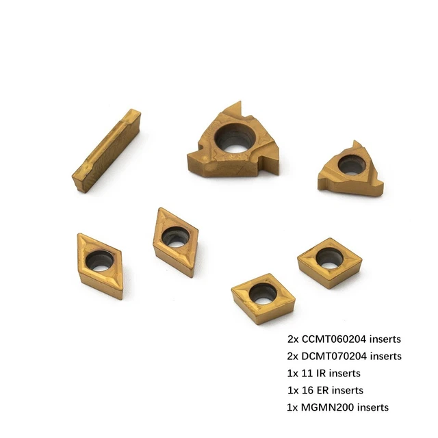 Easy to Replace Carbide Inserts Set 7pcs for Semi finishing & Rough Machining