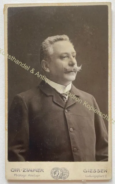 orig. CDV Foto Fotografie Mann Herr Mode um 1890 Giessen Zimmer
