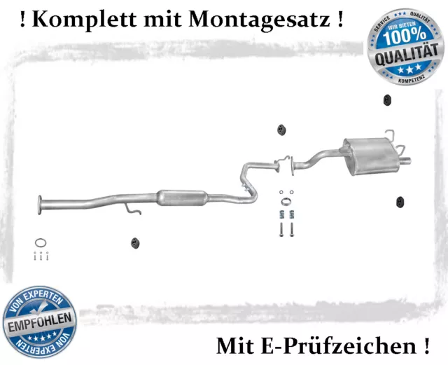 Auspuffanlage für Honda Civic VI EJ9 1.4 Auspuff Endtopf Mitteltopf Montagesatz