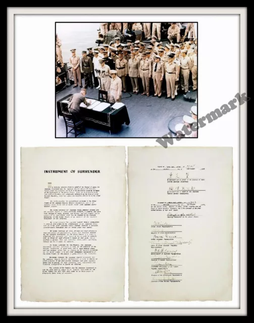 WWII Japanese Surrender Signing on the USS Missouri Year 1945 11x14 photo