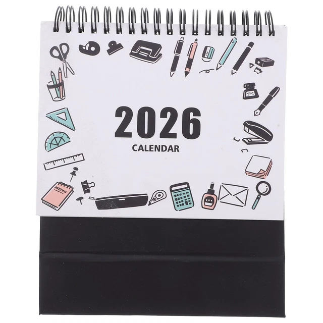 Lot De 2 Mini Calendriers De Bureau 2025-2026, Calendrier De Poche De