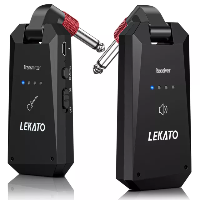 LEKATO Wireless Guitar System 5.8GHz Audio Transmitter Receiver System 4 Channel