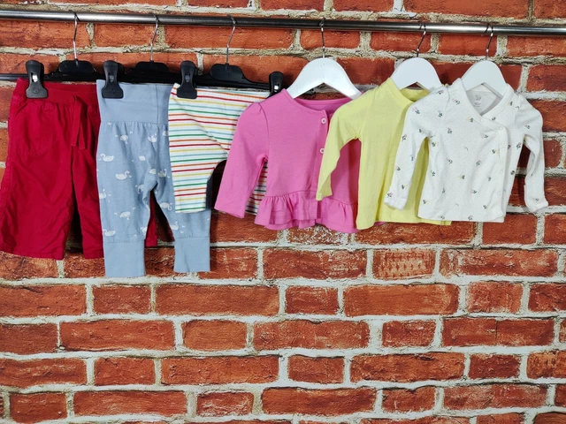 BUNDLE BAMBINA ETÀ 0-3 MESI GAP NEXT ecc LEGGINGS PANTALONI TOP T-SHIRT 62CM